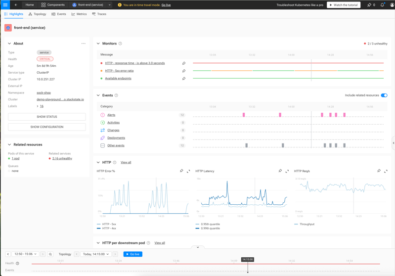 Time-Travel Debugging Interface